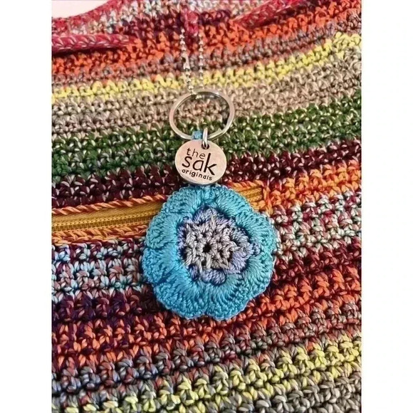 🌈 The Sak Vintage Crochet Boho Striped Crossbody Bag - Picture 4 of 16